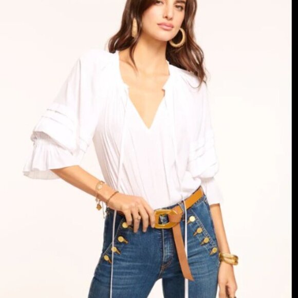 Ramy Brook Randi Blouse Top White Ivory Size XS - Picture 6 of 6